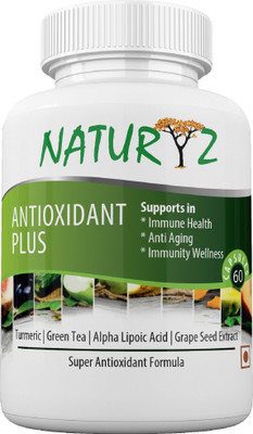 

NATURYZ Antioxidant Supplement with Green Tea Extract, Grape Seed Extract, Turmeric, Pomegranate Extract, Alpha Lipoic Acid for immunity - 60 Capsules(300 mg)