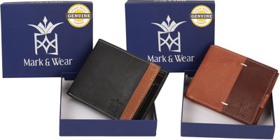 

Mark & Wear Men Multicolor Genuine Leather Wallet(9 Card Slots), Black;brown