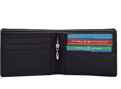 

Havealook Men Black Artificial Leather Wallet(6 Card Slots)