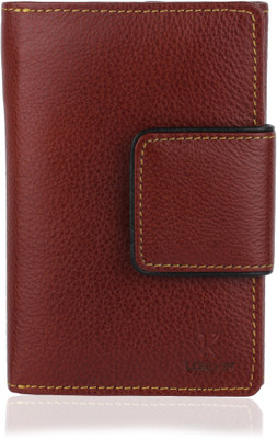 

K London Women Casual, Trendy Brown Genuine Leather Wallet(18 Card Slots), Black;brown