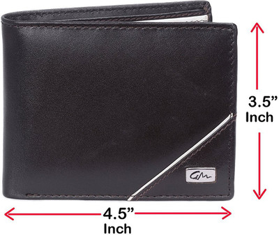 Gentleman Men Brown Genuine Leather Wallet(6 Card Slots), Brown white
