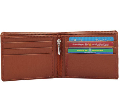 Havealook Men Tan Artificial Leather Wallet(6 Card Slots)