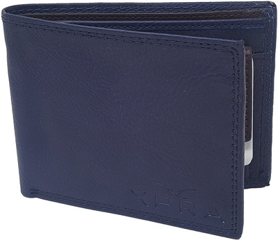 

Xpra Men Blue Genuine Leather Wallet(8 Card Slots)