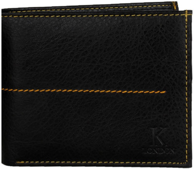 

K London Men Casual, Formal Black Artificial Leather, Fabric Wallet(3 Card Slots)
