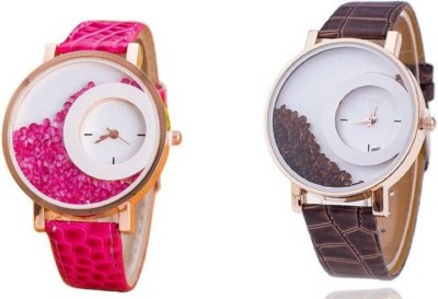 JADFIA MX RE PINK BROWN 2 PACK OF COMBO Watch  - For Girls   Watches  (JADFIA)