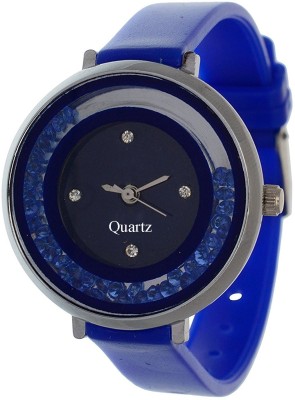 SPINOZA movable crystals in dial fancy and attractive blue women Watch  - For Girls   Watches  (SPINOZA)