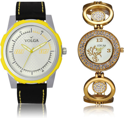 

Volga VL43LR204 New Exclusive Collection Leather-Metal Diamond Studed Strap-Belt Mens Watches Best Offer Combo Watch - For Boys