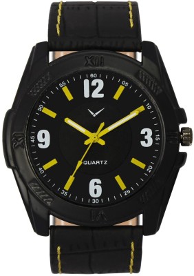 Fashionnow Black Dial, Black Leather Strap Water Resistant Casual Men Watch Watch  - For Men   Watches  (Fashionnow)