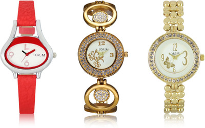 View Shivam Retail LR203-204-206 New Latest Collection Metal & Leather Strap Girls Watch  - For Women Wrist Watches Price Online(Shivam Retail)