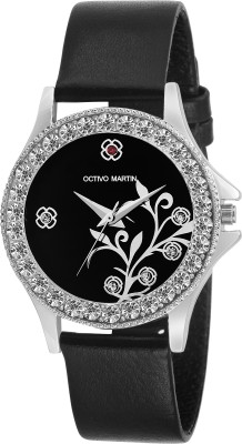 OCTIVO MARTIN OM-LT BLACK STUDDED BEZEL Watch  - For Women   Watches  (OCTIVO MARTIN)