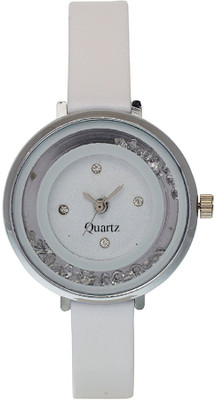 

SPINOZA movable crystals in dial fancy and attractive white women Watch - For Girls