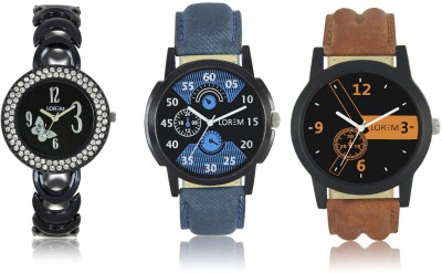 Shivam Retail LR01-02-201 New Latest Collection Metal & Leather Strap Men & Women Combo Watch  - For Boys & Girls   Watches  (Shivam Retail)