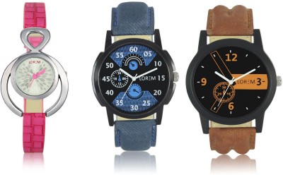 Shivam Retail LR01-02-205 New Latest Collection Leather Strap Men & Women Combo Watch  - For Boys & Girls   Watches  (Shivam Retail)