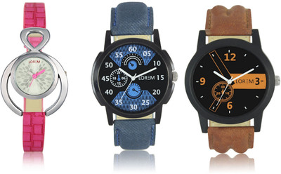 View Shivam Retail LR01-02-205 New Latest Collection Leather Strap Men & Women Combo Watch  - For Boys & Girls Wrist Watches Price Online(Shivam Retail)