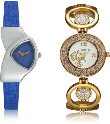 LOREM New LR204-208 Exclsive Diamond Studed Gold Best Stylish Combo Watch  - For Girls   Watches  (LOREM)