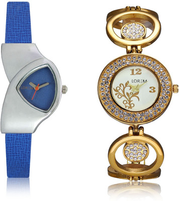 

LOREM New LR204-208 Exclsive Diamond Studed Gold Best Stylish Combo Watch - For Girls