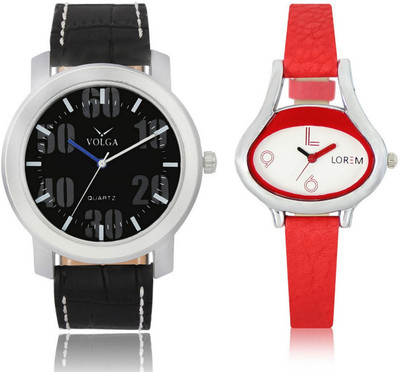 View Volga VL39LR0206 New Latest Collection Leather Band Boys & Girls Combo Watch  - For Men & Women Wrist Watches Price Online(Volga)
