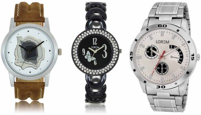 Shivam Retail LR09-101-201 New Latest Collection Metal & Leather Strap Men & Women Combo Watch  - For Boys & Girls   Watches  (Shivam Retail)