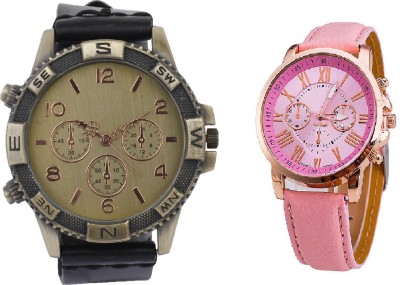 declasse black direction men watch with geneva platinum party wear Watch  - For Couple   Watches  (Declasse)