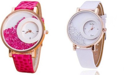 JADFIA MX RE WHITE PINK 2 PACK OF COMBO Watch  - For Girls   Watches  (JADFIA)