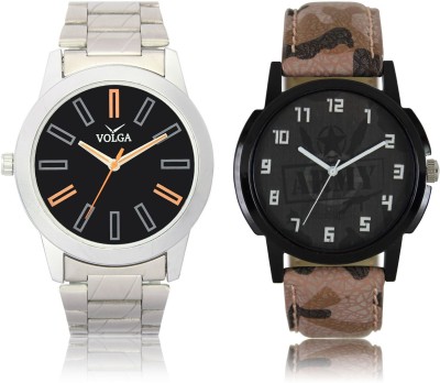 SVM VL01LR03 Modish Look Best Price Leather & Metal Bracelet Belt Mens Combo Watch  - For Boys   Watches  (SVM)