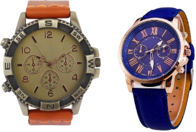 COSMIC ORANGE DIRECTION MEN WATCH WITH GENEVA PLATINUM PARTY WEAR Watch  - For Couple   Watches  (COSMIC)