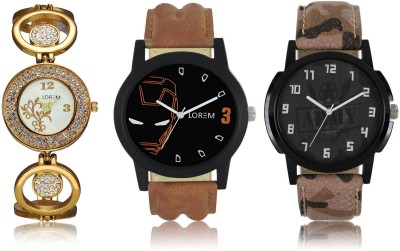 Shivam Retail LR03-04-204 New Latest Collection Metal & Leather Strap Men & Women Combo Watch  - For Boys & Girls   Watches  (Shivam Retail)