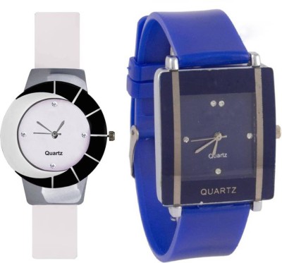 Gopal Retail Blue white different design beautiful with Blue square shape simple and professional women Watch  - For Girls   Watches  (Gopal Retail)