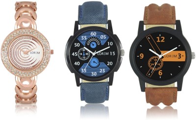Shivam Retail LR01-02-202 New Latest Collection Metal & Leather Strap Men & Women Combo Watch  - For Boys & Girls   Watches  (Shivam Retail)