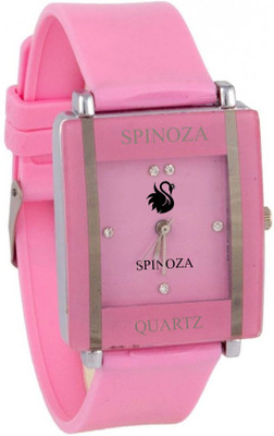 

SPINOZA Pink square shape simple and professional women Watch - For Girls
