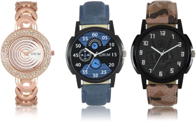 Shivam Retail LR02-03-202 New Latest Collection Metal & Leather Strap Men & Women Combo Watch  - For Boys & Girls   Watches  (Shivam Retail)
