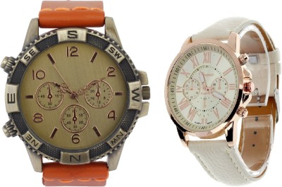 COSMIC ORANGE DIRECTION MEN WATCH WITH GENEVA PLATINUM PARTY WEAR Watch  - For Couple   Watches  (COSMIC)
