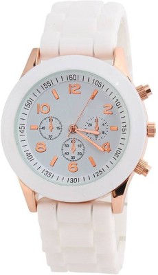 SPINOZA rubber belt simple and sobber chronograph pattern white women Watch  - For Girls   Watches  (SPINOZA)