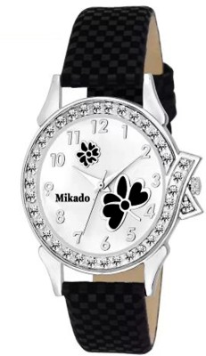 Mikado Black butterfly Casual Analog watch for girls and women with one year warrenty and quartz machine(Japanese high quality battery) Watch  - For Girls   Watches  (Mikado)