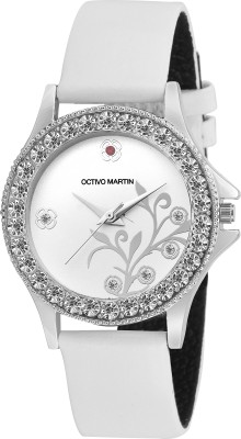 OCTIVO MARTIN OM-LT 2001 Studded Bezel White Watch  - For Women   Watches  (OCTIVO MARTIN)