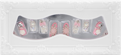 

Space Press-On Artificial Nails ( Short & Medium Lengths) Pink(Pack of 20)