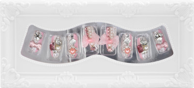 

Space Press-On Artificial Nails ( Short & Medium Lengths) Pink(Pack of 20)
