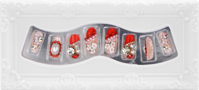 

Space Press-On Artificial Nails ( Short & Medium Lengths) Red(Pack of 20)