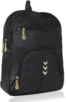 

Kleio Elegant Zipper Backpack For Girls / Women 18 L Backpack(Black)