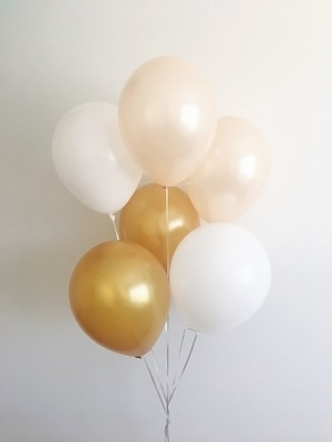 

EVA Solid EVA0103 Balloon(White, Gold, Pack of 50)