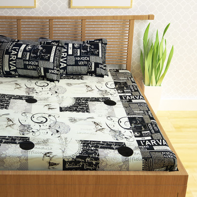 

Story@Home 240 TC Cotton Double Abstract Bedsheet(Pack of 1, Blue)