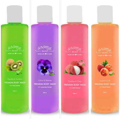 

Aroma Secrets Combo Pack of Kiwi, Lavender, Litchi & Peach(1000 ml, Pack of 4)