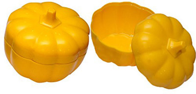 

Blossom Trendz Pumpkin Shaped Covered Candy Dish Bowl Holder(2pcs) (yellow) Melamine Bowl(Yellow)
