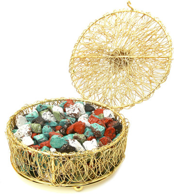 

Ghasitaram Gifts Golden Mesh Stone/ Rock Chocolate Box Bars(500 g)