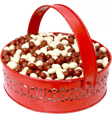 

Ghasitaram Gifts Big Red Metal Nutties Basket Bars(1200 g)