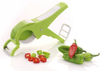 

VR Royal Heavy 2 in 1 Vegetable Cutter Peeler Chopper(1 Chopper), Green;white