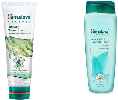 

Himalaya Purifying Neem Scrub, Refreshing & Clarifying Toner(Set of 2)