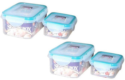 

Blossoms - 600 ml, 200 ml Plastic Spice Container(Pack of 4, Clear)