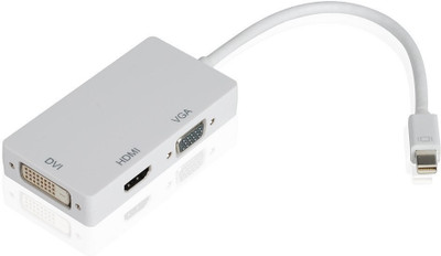 

Digimart 3 in 1 Mini Displayport (Thunderbolt Port Compatible) to HDMI/DVI/VGA 3-in-1 Adapter for Apple Macbook DVI Cable(Macbook, White)