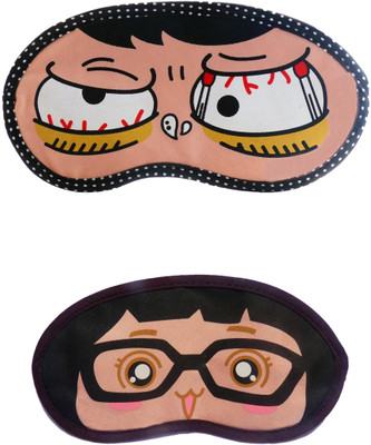 

Jenna Sleepy-GirlSpecks Cartoon Travel Sleeping Eye Cover Blindfold (Pack of 2)(2 g)